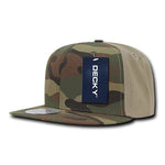 Decky 1049 - Camo Snapback Hat, 6 Panel Camouflage Flat Bill Cap - CASE Pricing - Picture 13 of 15