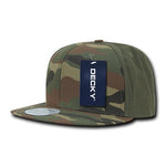 Decky 1049 - Camo Snapback Hat, 6 Panel Camouflage Flat Bill Cap - CASE Pricing - Picture 14 of 15