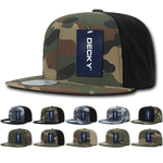 Decky 1049 - Camo Snapback Hat, 6 Panel Camouflage Flat Bill Cap - CASE Pricing - Picture 1 of 15