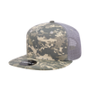 Decky 1055 Camo Flat Bill Trucker Hat, Camouflage 6 Panel Trucker Cap