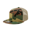 Decky 1055 Camo Flat Bill Trucker Hat, Camouflage 6 Panel Trucker Cap