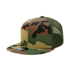 Decky 1055 Camo Flat Bill Trucker Hat, Camouflage 6 Panel Trucker Cap