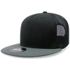 Decky 1063 5 Panel Trucker Cap, Snapback Flat Bill Hat
