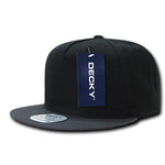 Decky 1064G - 5 Panel Cotton Snapback Hat, Flat Bill Cap with Green Undervisor - Picture 10 of 19