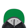 Decky 1064G 5 Panel Cotton Snapback Hat, Flat Bill Cap with Green Undervisor