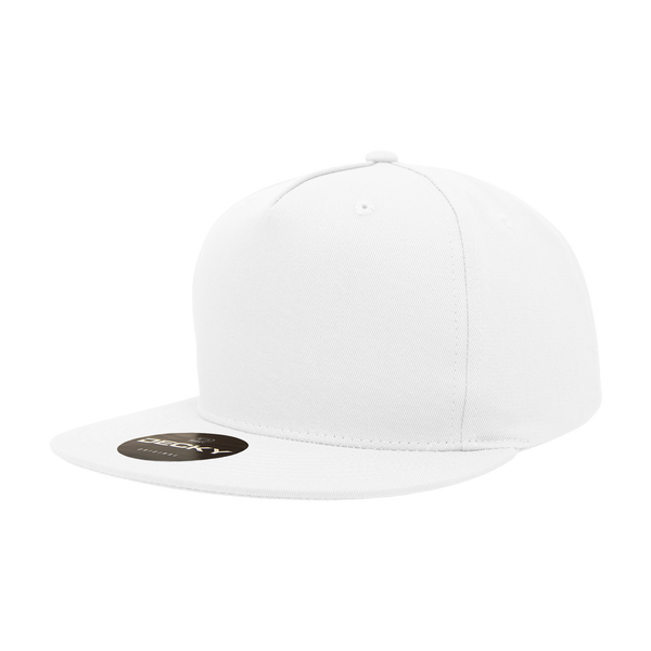 Decky 1064G 5 Panel Cotton Snapback Hat, Flat Bill Cap with Green