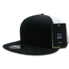 Decky 1075 Fitted Flat Bill Trucker Hat Retro Fitted Cotton Cap Mesh Back