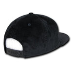Decky 1076 - Corduroy Snapback Hat, 6 Panel Flat Bill Cap - CASE Pricing - Picture 3 of 10