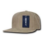 Decky 1076 - Corduroy Snapback Hat, 6 Panel Flat Bill Cap - Picture 11 of 12
