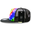 Decky 1079 5 Panel Tie Dye Trucker Hat, Tiedye Flat Bill Hat, Snapback