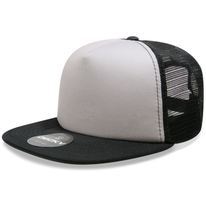 Decky 1080 5 Panel Structured Foam Trucker Cap, Heavy Duty Trucker Hat, Flat Bill - 