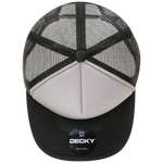 Decky 1080 - 5 Panel Structured Foam Trucker Cap, Heavy Duty Trucker Hat, Flat Bill