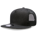 Decky 1082 - 5 Panel Denim Trucker Hat, Flat Bill Mesh Back Cap - Picture 2 of 20