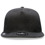 Decky 1082 - 5 Panel Denim Trucker Hat, Flat Bill Mesh Back Cap - Picture 5 of 20