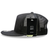 Decky 1082 5 Panel Denim Trucker Hat, Flat Bill Mesh Back Cap