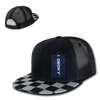 Decky 1085 Checker Bill Trucker Snapback Hat, Flat Bill Check Pattern Cap