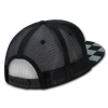 Decky 1085 Checker Bill Trucker Snapback Hat, Flat Bill Check Pattern Cap