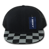 Decky 1085 Checker Bill Trucker Snapback Hat, Flat Bill Check Pattern Cap