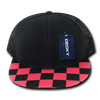 Decky 1085 Checker Bill Trucker Snapback Hat, Flat Bill Check Pattern Cap