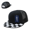 Decky 1085 Checker Bill Trucker Snapback Hat, Flat Bill Check Pattern Cap