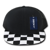 Decky 1085 Checker Bill Trucker Snapback Hat, Flat Bill Check Pattern Cap