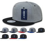 Decky 1087 - Melton Wool Snapback Hat, 6 Panel Melton Snapback Cap - Picture 1 of 11