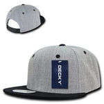 Decky 1092 - Heather Grey Snapback, 6 Panel Flat Bill Hat - Picture 5 of 12