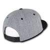 Decky 1092 Heather Grey Snapback, 6 Panel Flat Bill Hat