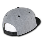 Decky 1092 - Heather Grey Snapback, 6 Panel Flat Bill Hat - Picture 6 of 12
