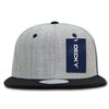 Decky 1092 Heather Grey Snapback, 6 Panel Flat Bill Hat