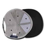 Decky 1092 - Heather Grey Snapback, 6 Panel Flat Bill Hat - Picture 8 of 12