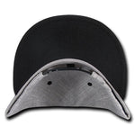 Decky 1092 Heather Grey Snapback, 6 Panel Flat Bill Hat
