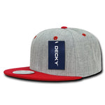 Decky 1092 - Heather Grey Snapback, 6 Panel Flat Bill Hat - Picture 11 of 12