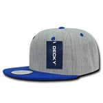 Decky 1092 - Heather Grey Snapback, 6 Panel Flat Bill Hat - Picture 12 of 12