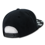 Decky 1095 - Checkered Bill Snapback Hat, 6 Panel Flat Bill Check Pattern Cap - CASE Pricing - Picture 11 of 20