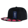 Decky 1095 Checkered Bill Snapback Hat, 6 Panel Flat Bill Check Pattern Cap