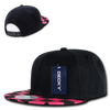 Decky 1095 Checkered Bill Snapback Hat, 6 Panel Flat Bill Check Pattern Cap