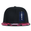 Decky 1095 Checkered Bill Snapback Hat, 6 Panel Flat Bill Check Pattern Cap