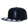 Decky 1095 Checkered Bill Snapback Hat, 6 Panel Flat Bill Check Pattern Cap