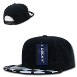 Decky 1095 - Checkered Bill Snapback Hat, 6 Panel Flat Bill Check Pattern Cap - CASE Pricing - Picture 16 of 20