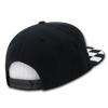 Decky 1095 Checkered Bill Snapback Hat, 6 Panel Flat Bill Check Pattern Cap