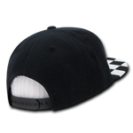 Decky 1095 - Checkered Bill Snapback Hat, 6 Panel Flat Bill Check Pattern Cap - CASE Pricing - Picture 17 of 20