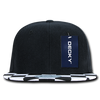 Decky 1095 Checkered Bill Snapback Hat, 6 Panel Flat Bill Check Pattern Cap