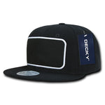 Decky 1096 - Patch Snapback Hat, 6 Panel Flat Bill Cap