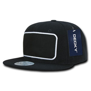 Decky 1096 Patch Snapback Hat, 6 Panel Flat Bill Cap - 