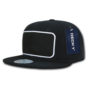 Decky 1096 Patch Snapback Hat, 6 Panel Flat Bill Cap - CASE Pricing - 