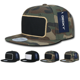 Decky 1096 - Patch Snapback Hat, 6 Panel Flat Bill Cap