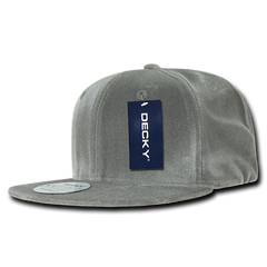 Decky 1097 Velvet Snapback Hat, 6 Panel Velvet Flat Bill Cap - 
