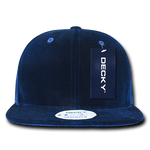 Decky 1097 Velvet Snapback Hat, 6 Panel Velvet Flat Bill Cap
