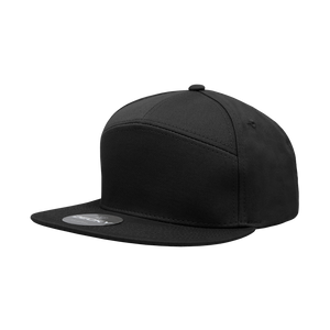 Decky 1098 7 Panel Flat Bill Hat, Snapback, 7 Panel High Profile Structured Cap - 